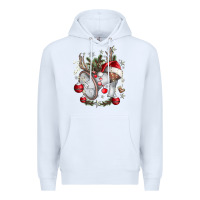 White Merry Christmas Premium Hoodie - CowhideDigitalArt