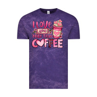 Cloud Purple i love you more than coffee valentines day Vintage Tee - OliviaCreatesArt