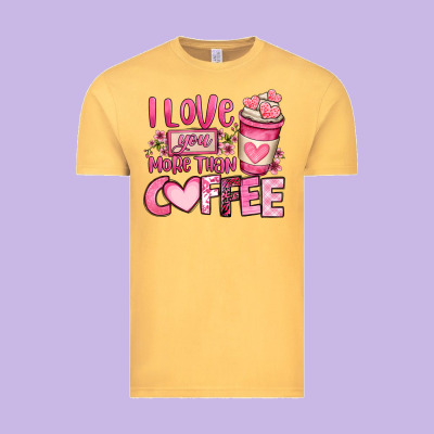 I Love You More Than Coffee Valentines Day Vintage Tee Designed By Oliviacreatesart