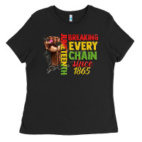 Black juneteenth breaking every chain since 1865 woman f Ladies Tee - CowGirlArtShop