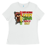 White juneteenth breaking every chain since 1865 woman f Ladies Tee - CowGirlArtShop