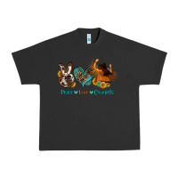 Pigment Black peace love cowgirls Urban Heavy Tee - OliviaCreatesArt