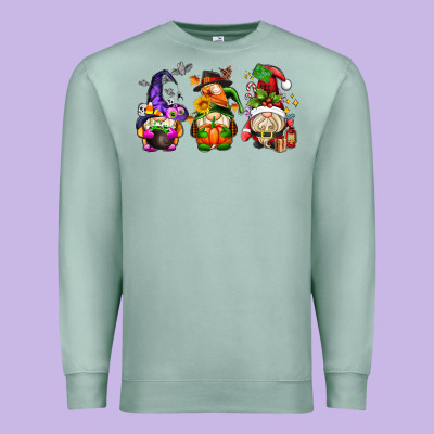Hallothanksmas Gnome Premium Sweatshirt Designed By Adodesignshop