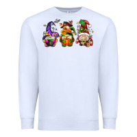 White hallothanksmas gnome Premium Sweatshirt - AdoDesignShop