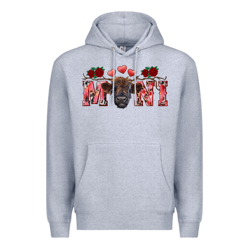 Valentine's Day Mini Black Highland Calf Premium Hoodie by RanaPortraitStore | Teevron