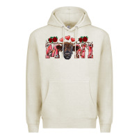 Oatmeal Heather Valentine's day mini black highland calf Premium Hoodie - RanaPortraitStore