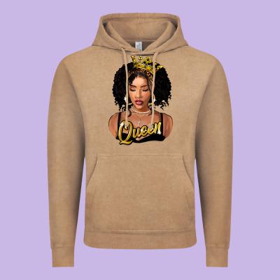 Black Queen Vintage Hoodie Designed By Fadigitalartstudio