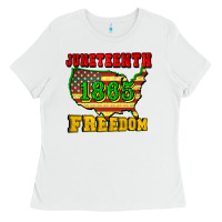 White juneteenth 1865 freedom Ladies Tee - CowGirlArtShop