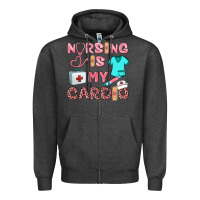 Charcoal Heather nursing is my cardio Zipper Hoodie - BarkalooDesign