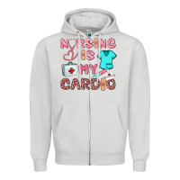Dove Grey nursing is my cardio Zipper Hoodie - BarkalooDesign