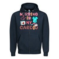Navy nursing is my cardio Zipper Hoodie - BarkalooDesign