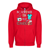 Red nursing is my cardio Zipper Hoodie - BarkalooDesign