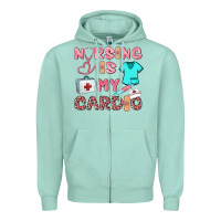 Seafoam nursing is my cardio Zipper Hoodie - BarkalooDesign