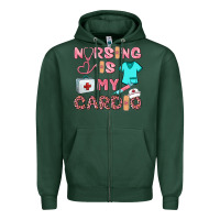 Sports Green nursing is my cardio Zipper Hoodie - BarkalooDesign