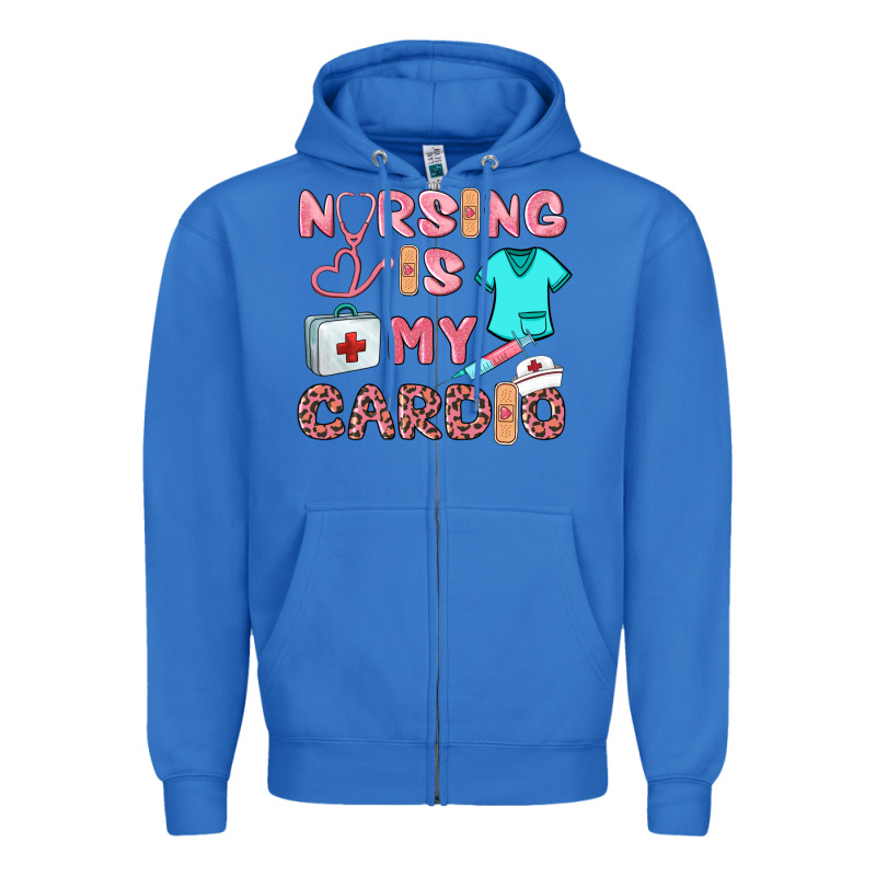Nursing Is My Cardio Zipper Hoodie by BarkalooDesign | Teevron