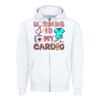 White nursing is my cardio Zipper Hoodie - BarkalooDesign