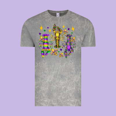 Mardi Gras Craw Fish Olivia Vintage Tee Designed By Oliviacreatesart