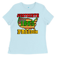 Baby Blue juneteenth 1865 freedom Ladies Tee - CowGirlArtShop