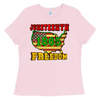 Bubblegum Pink juneteenth 1865 freedom Ladies Tee - CowGirlArtShop