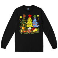 Black christmas with softball trees bbs Long Sleeve Tee - BundleAndBundleShop