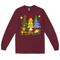 Burgundy christmas with softball trees bbs Long Sleeve Tee - BundleAndBundleShop