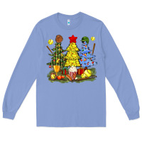 Colony Blue christmas with softball trees bbs Long Sleeve Tee - BundleAndBundleShop