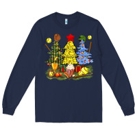 Navy christmas with softball trees bbs Long Sleeve Tee - BundleAndBundleShop