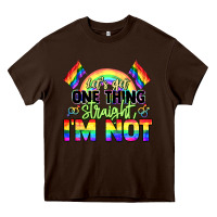 Chocolate Brown Let's get one thing straight i'm not Pride LGBTQ+ Heavy Core Tee - NancyCooperArtShop