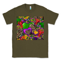 Army Green mardi gras hearts Classic Tee - CowGirlArtShop