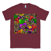 Burgundy mardi gras hearts Classic Tee - CowGirlArtShop