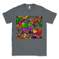 Charcoal Heather mardi gras hearts Classic Tee - CowGirlArtShop