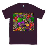 Plum mardi gras hearts Classic Tee - CowGirlArtShop