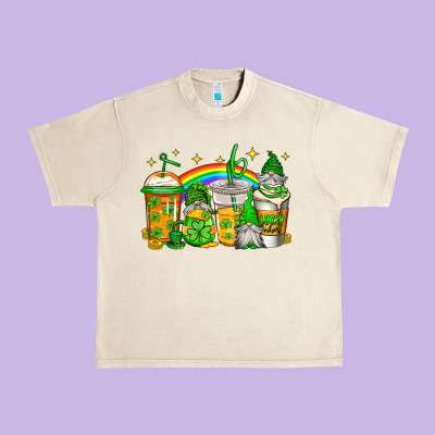 St Patricks Day Gnomes Coffee Cups Urban Heavy Tee Designed By Jasminsmagicworld