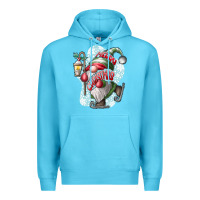 Ocean Blue merry Christmas gnome Premium Hoodie - CowhideDigitalArt