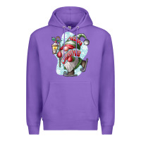 Purple merry Christmas gnome Premium Hoodie - CowhideDigitalArt