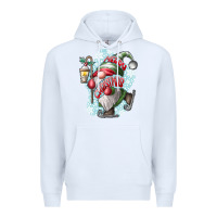 White merry Christmas gnome Premium Hoodie - CowhideDigitalArt