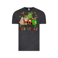 Vintage Black just a girl who loves christmas Vintage Tee - OliviaCreatesArt