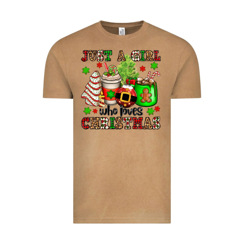 Just A Girl Who Loves Christmas Vintage Tee by OliviaCreatesArt | Teevron