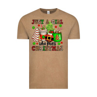 Vintage Coffee just a girl who loves christmas Vintage Tee - OliviaCreatesArt