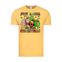 Vintage Mustard just a girl who loves christmas Vintage Tee - OliviaCreatesArt