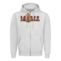 Dove Grey mama our lady of guadalupe Zipper Hoodie - BarkalooDesign