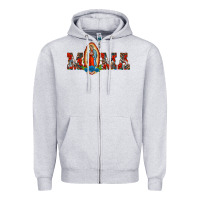 Heather Grey mama our lady of guadalupe Zipper Hoodie - BarkalooDesign