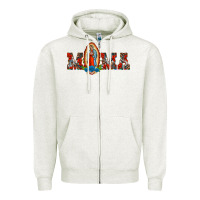 Oatmeal Heather mama our lady of guadalupe Zipper Hoodie - BarkalooDesign