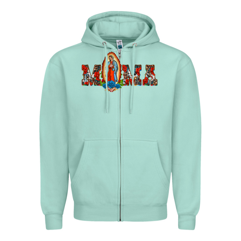 Mama Our Lady Of Guadalupe Zipper Hoodie by BarkalooDesign | Teevron