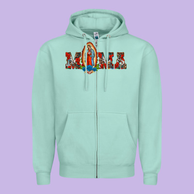 Mama Our Lady Of Guadalupe Zipper Hoodie Designed By Barkaloodesign