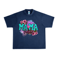 Navy mama vibes floral Urban Heavy Tee - OliviaCreatesArt