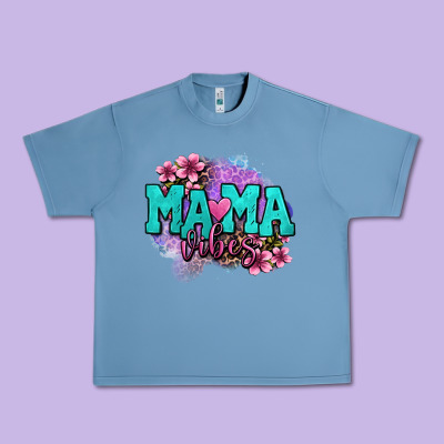 Mama Vibes Floral Urban Heavy Tee Designed By Oliviacreatesart