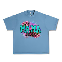 Pebble Blue mama vibes floral Urban Heavy Tee - OliviaCreatesArt