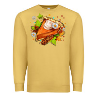 Antique Gold pumpkin pie with daisies and cinnamon Premium Sweatshirt - AdoDesignShop