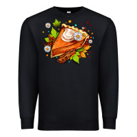 Black pumpkin pie with daisies and cinnamon Premium Sweatshirt - AdoDesignShop